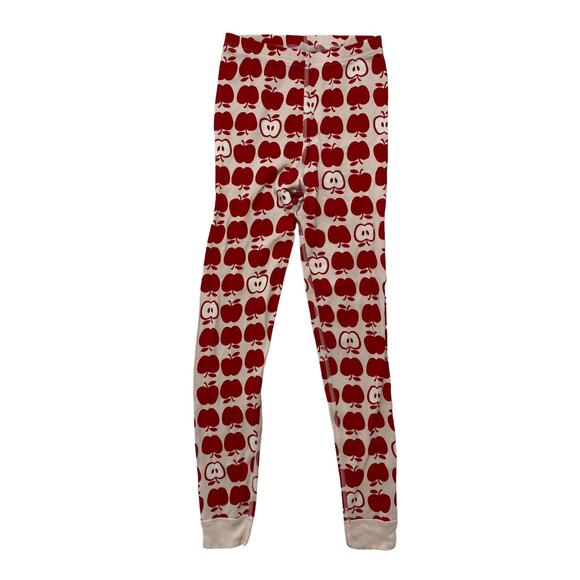 HANNA ANDERSSON Pink Red Apple Long John Pajama Pants Size 10 140 Girls - Picture 1 of 5